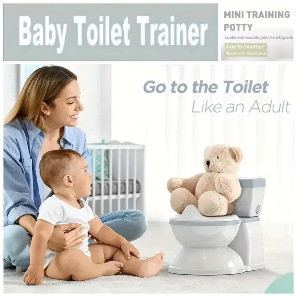 Realistic Diaper Training Seat with Wipe Storage - Convenient Transition Seat, Easy Cleaning, and Disposable Liner for Hassle-Free Potty Training - Gray Color, Simple Assembly Required