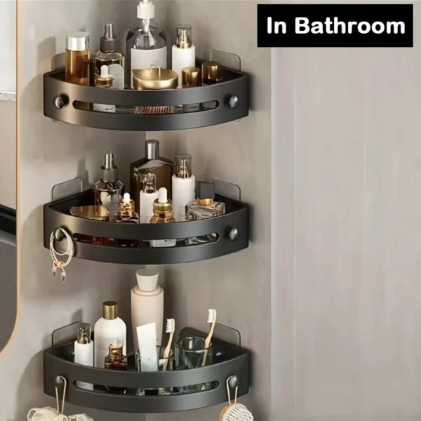 No-Drill Bathroom Shower Storage Rack Organizer