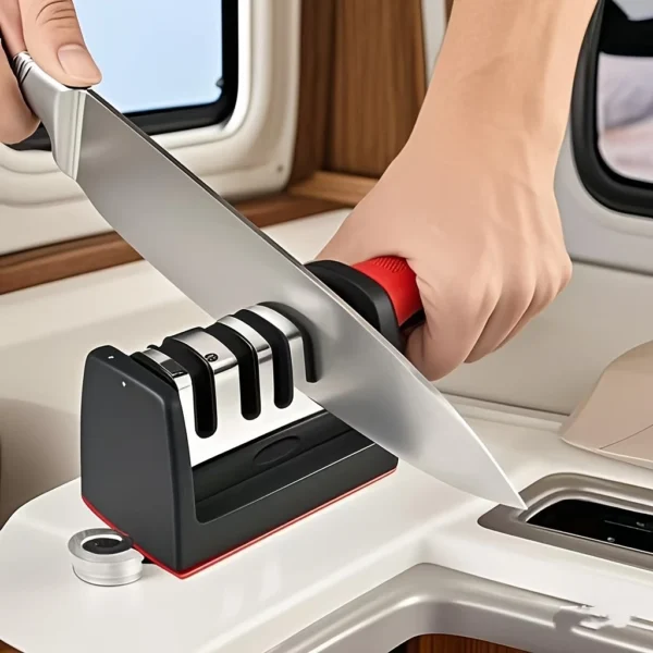 Professional Kitchen Knife Sharpener - Tungsten & Diamond Ceramic for All Blades