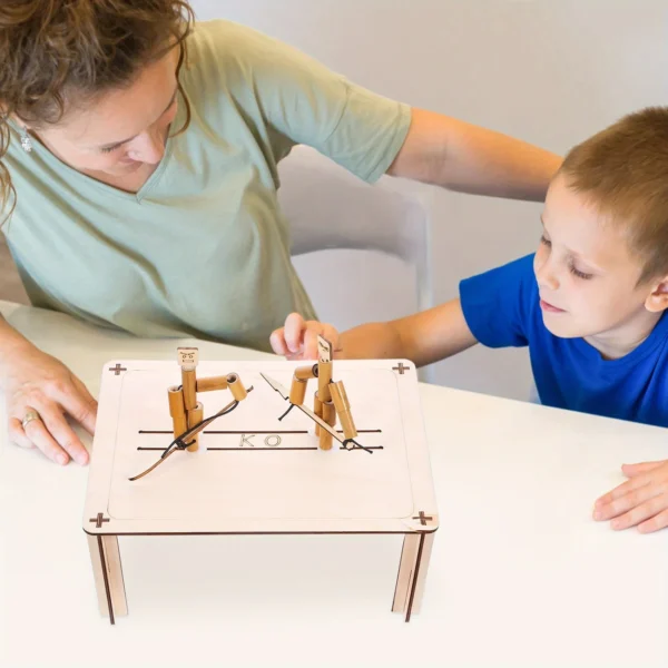 Bamboo Man Double Multiplayer Battle Toy - Wooden Action Figures for Competitive Play