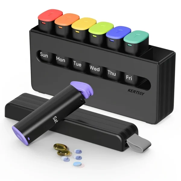 7-Day Portable Vitamin Pill Organizer | Mini Travel Medicine Storage Box for Tablets Fish Oils